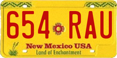 NM license plate 654RAU