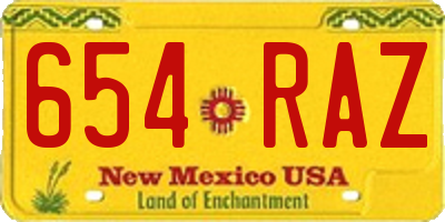 NM license plate 654RAZ