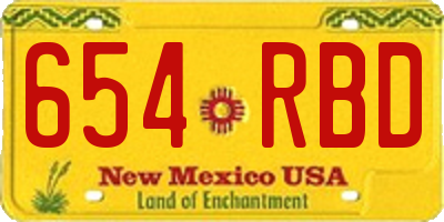 NM license plate 654RBD