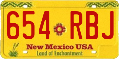 NM license plate 654RBJ
