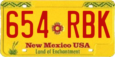 NM license plate 654RBK