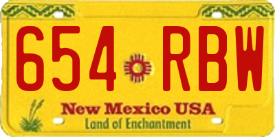 NM license plate 654RBW