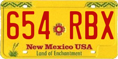 NM license plate 654RBX