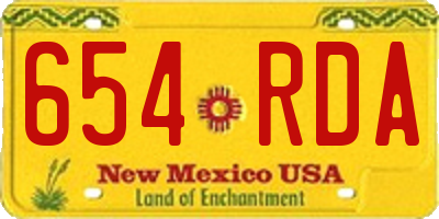 NM license plate 654RDA