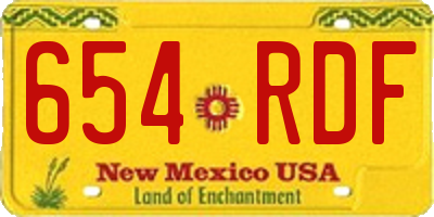 NM license plate 654RDF