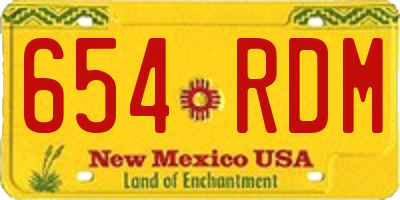 NM license plate 654RDM