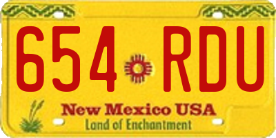 NM license plate 654RDU