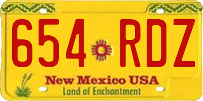 NM license plate 654RDZ