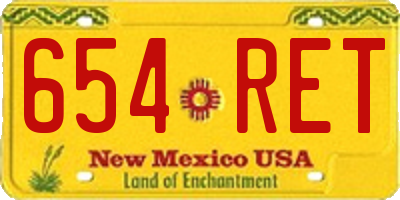 NM license plate 654RET