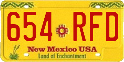 NM license plate 654RFD