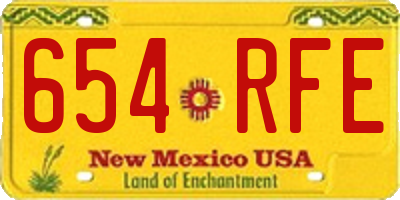 NM license plate 654RFE