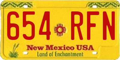 NM license plate 654RFN