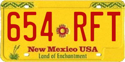 NM license plate 654RFT