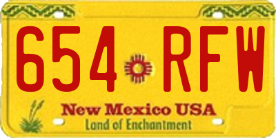 NM license plate 654RFW