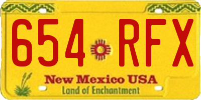 NM license plate 654RFX
