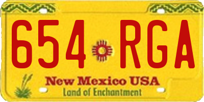 NM license plate 654RGA