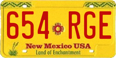 NM license plate 654RGE