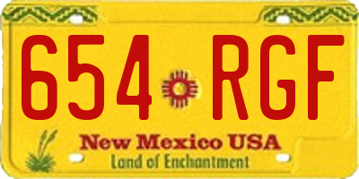 NM license plate 654RGF