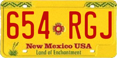 NM license plate 654RGJ