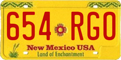 NM license plate 654RGO