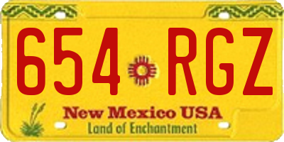 NM license plate 654RGZ