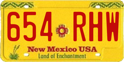NM license plate 654RHW