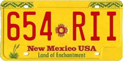 NM license plate 654RII