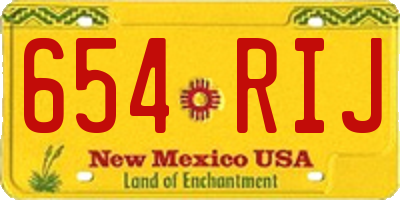 NM license plate 654RIJ