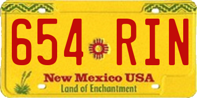 NM license plate 654RIN