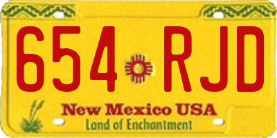 NM license plate 654RJD