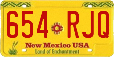 NM license plate 654RJQ