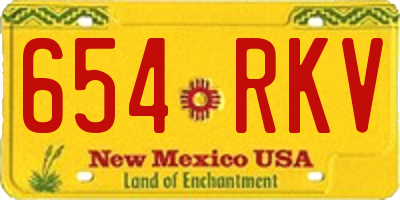 NM license plate 654RKV