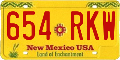 NM license plate 654RKW