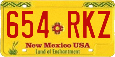 NM license plate 654RKZ