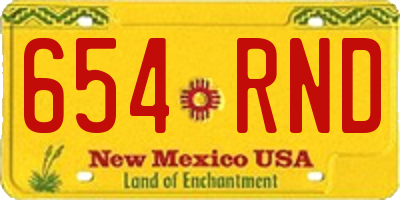 NM license plate 654RND