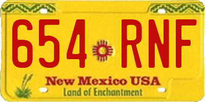 NM license plate 654RNF