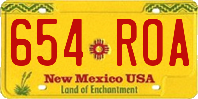 NM license plate 654ROA
