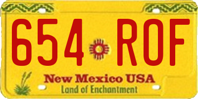 NM license plate 654ROF