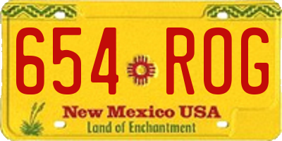 NM license plate 654ROG