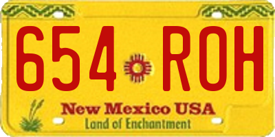 NM license plate 654ROH