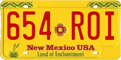 NM license plate 654ROI