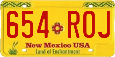 NM license plate 654ROJ
