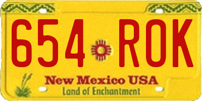 NM license plate 654ROK