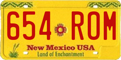 NM license plate 654ROM