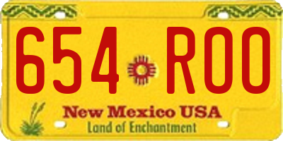 NM license plate 654ROO