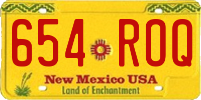 NM license plate 654ROQ