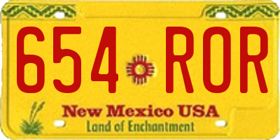 NM license plate 654ROR