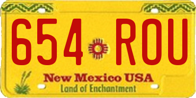 NM license plate 654ROU