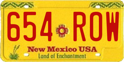 NM license plate 654ROW