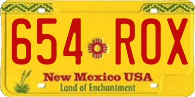 NM license plate 654ROX